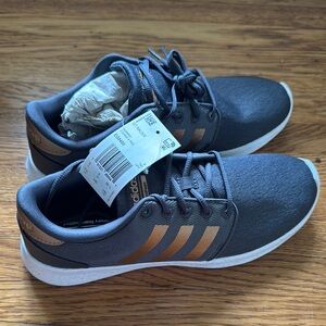 Adidas Gray and Gold Sneakers